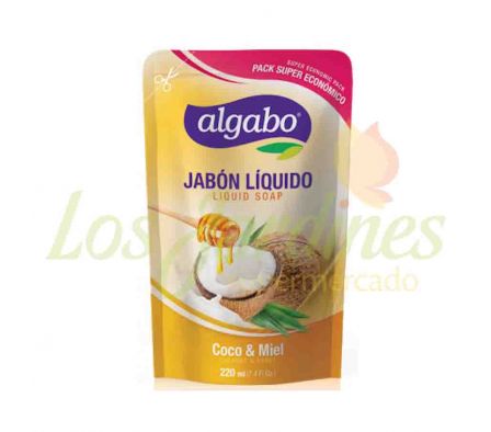 JABON LIQUIDO NAT COCO Y MIEL ALGABO X 220 ML