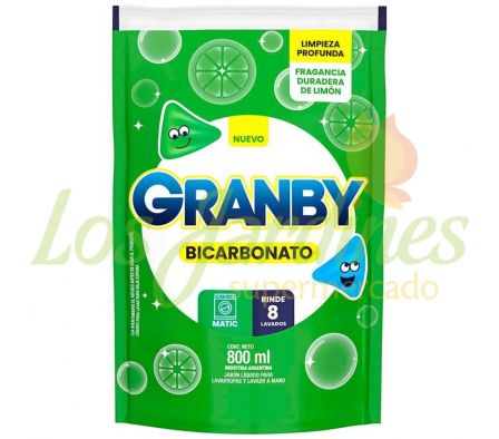 JABON LIQUIDO GRANBY PARA ROPA LIMON DP 800ML