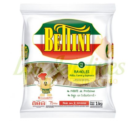 RAVIOLES BETTINI DE POLLO,CARNE Y ESPINACA 1KG