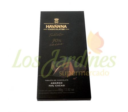 CHOCOLATE HAVANNA TABLETA CACAO AL 70% X 80GR