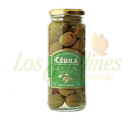 ACEITUNA VERDE RELLENA FRASCO CEBILA 200 GRS