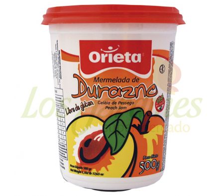MERMELADA DE DURAZNO POTE ORIETA 500 GRS