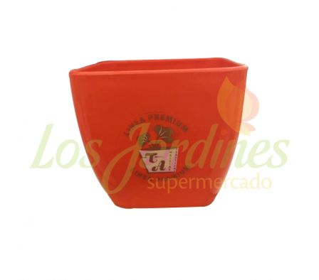 MACETA PREMIUM CUADRADA N°8 NARANJA REF. 7880