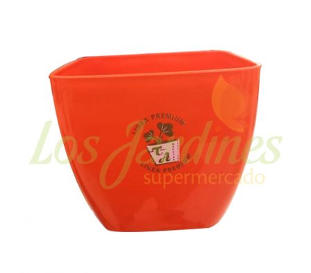 MACETA PREMIUM CUADRADA N°12 NARANJA REF.7882
