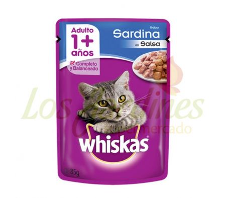 ALIMENTO P/GATO WHISKAS ADULTO SARDINA SACHET 8