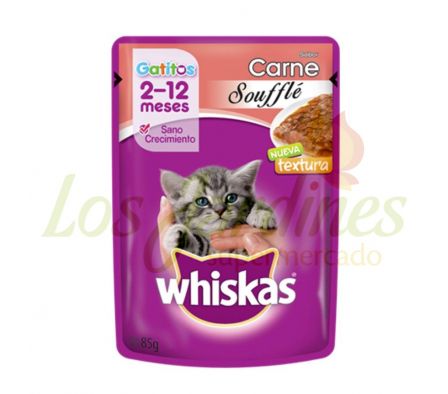 ALIMENTO P/GATOS WHISKAS SOUFFLE CARNE 85G