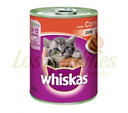 ALIMENTO P/ GATO CARNE LATA WHISKAS 340 GRS