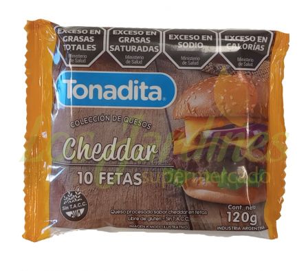 QUESO CHEDDAR TONADITA EN FETAS 120G
