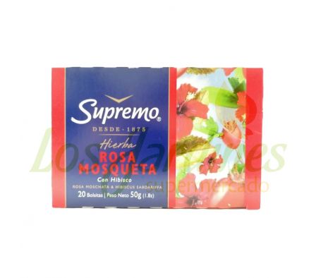 TE SUPREMO ROSA MOSQUETA CON HIBISCO 20 SAQUITOS