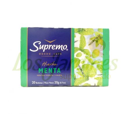 TE SUPREMO MENTA 20 SAQUITOS 20G