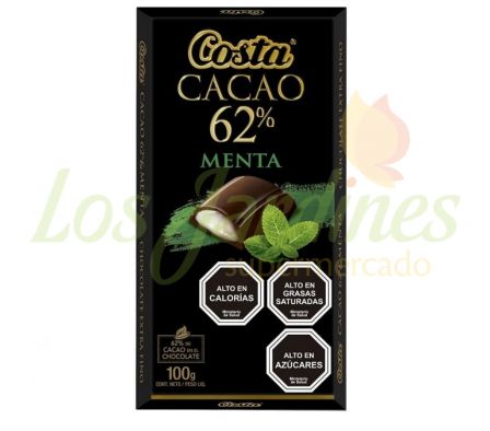 CHOCOLATE COSTA CACAO 62% MENTA 100G