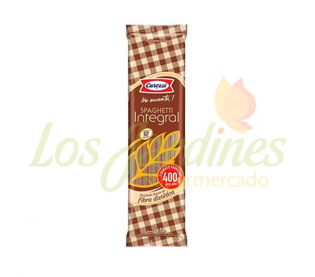 FIDEO SPAGHETTI INTEGRAL CAROZZI X 400 GR