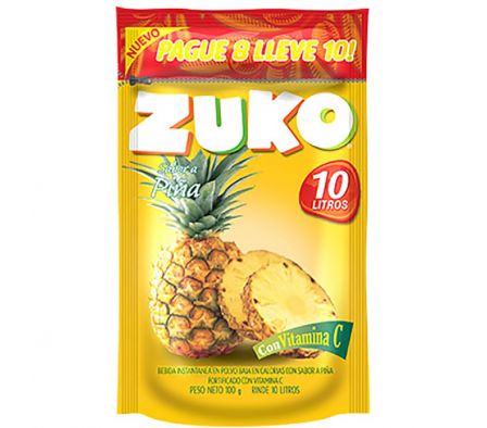 JUGO EN POLVO DE PIÑA ZUKO 100G 10L