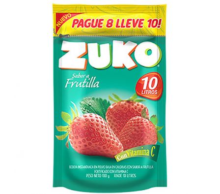 JUGO EN POLVO DE FRUTILLA ZUKO 100G 10L