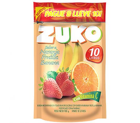 JUGO EN POLVO DE NAR, FRU, BAN ZUKO 100G 10L