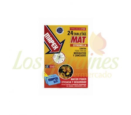PASTILLA P/ MOSQUITO MAPEX MAT 24 C/ CITRONELA-