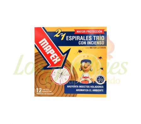 ESPIRAL MAPEX TRILLIZAS CON INCIENSO 12 UNID-