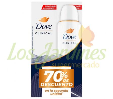 DESODORANTE DOVE CLINICAL WOMEN AER 96H 2X150ML