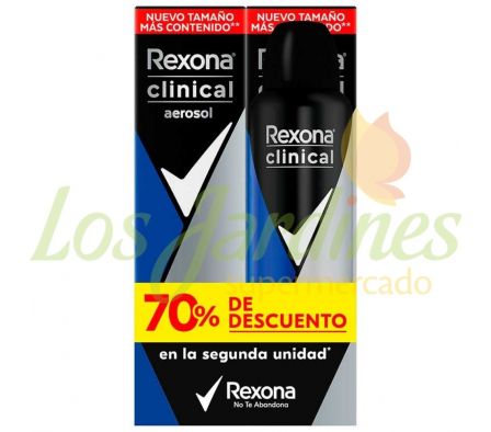 DESODORANTE REXONA CLINICAL MEN AER CLEAN 2X150ML