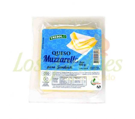 QUESO MOZZARELLA EN FETAS TREBOL ENV. 400 GR