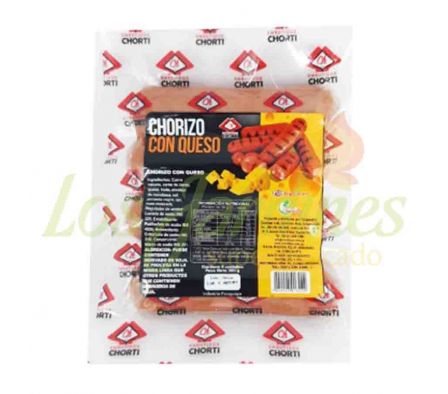 CHORIZO CON QUESO PAQUETE CHORTI X UNID.