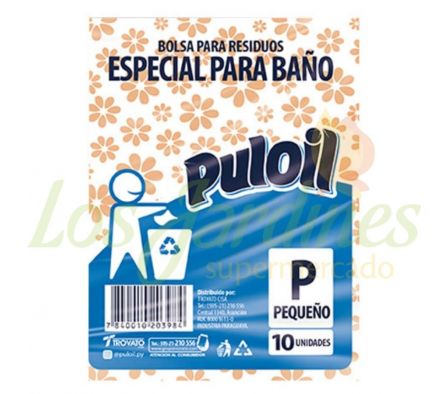 BOLSA PARA BASURA DE BAÑO PULOIL P 10U
