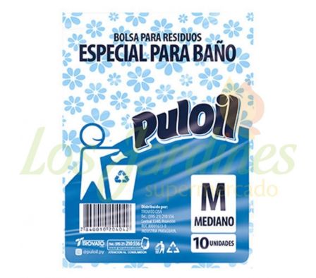 BOLSA PARA BASURA DE BAÑO PULOIL M 10U