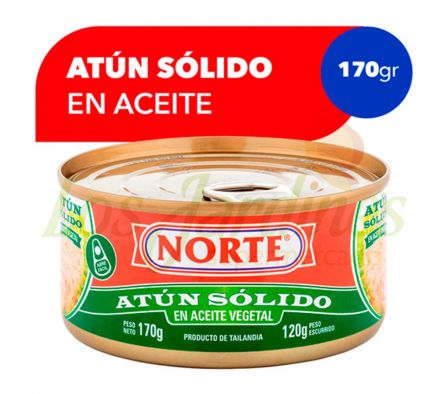 ATUN SOLIDO EN ACEITE NORTE 170 GRS--
