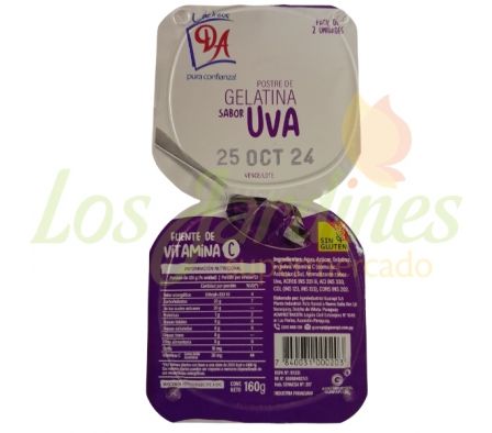 POSTRE GELATINA SABOR UVA DOÑA ANGELA X 160 GR