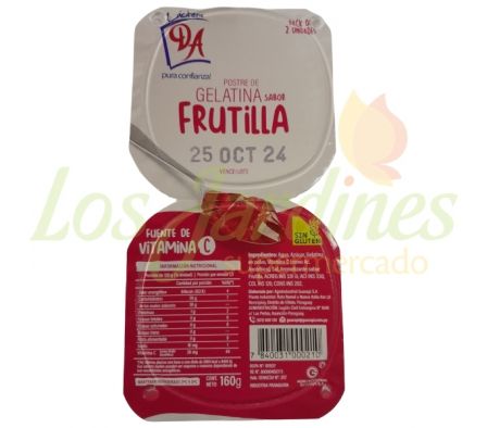 POSTRE GELATINA SABOR FRUTILLA DOÑA ANGELA X 160