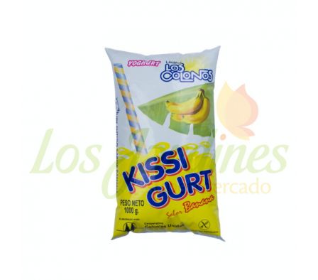 YOGURT ENTERO KISSI GURT BANANA 1L