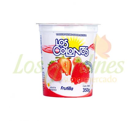 YOGHURT ENTERO LOS COLONOS FRUTILLA 350G