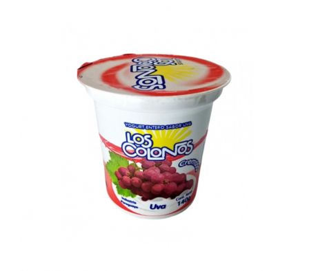 YOGHURT ENTERO LOS COLONOS UVA 140G