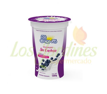 YOGHURT SIN LACTOSA ARANDANO LOS COLONOS 190 GR