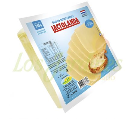 PACK QUESO MUZZARELA FETEADO LACTOLANDA 250 GRS.