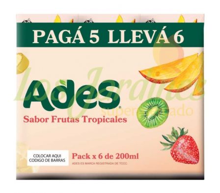 PAG 5 LLEV 6 JUGO ADES TROPICAL 200 ML.--