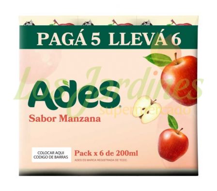 PAG 5 LLEV 6 JUGO ADES MANZANA 200 ML.--