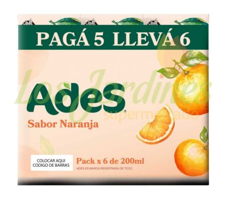 PAG 5 LLEV 6 JUGO ADES NARANJA 200 ML.--