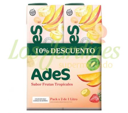 PACK X 2 JUGO ADES TROPICAL 1 LT--