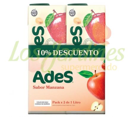 PACK X 2 JUGO ADES MANZANA 1 LT--