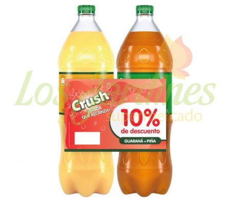 PACK X 2 GASEOSA CRUSH 2 LTS GUARANA + PIÑA.