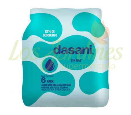 PACK AGUA DASANI ECO SIN GAS PET 500ML 6U