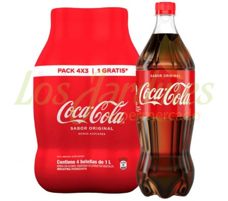 PACK COCA COLA REDUCIDO EN AZUCARES 1L x 4U