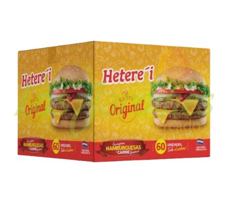 HAMBURGUESA HETEREI CONGELADA CARNE CAJA 60U