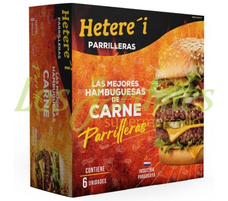 HAMBURGUESA DE CARNE PARRILLERA HETEREI CAJA X 6 U
