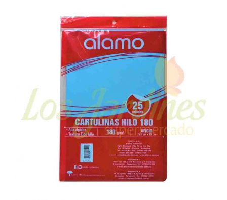 CARTULINA HILO T/OFI ALAMO X 25H BLANCO/COLORES---