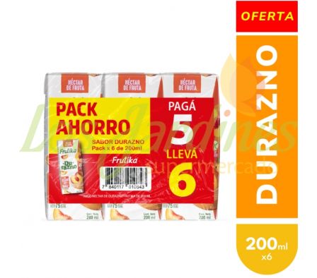 PAG 5 LLEV 6 JUGO DE DURAZNO FRUTIKA 200 ML,