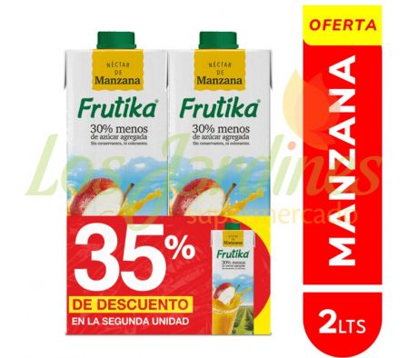 PACK X 2 JUGO FRUTIKA NECTAR DE MANZANA 1 LT.