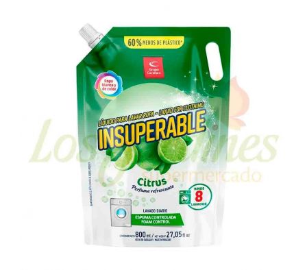 DETERGENTE LIQUIDO INSUPERABLE CITRUS 800ML