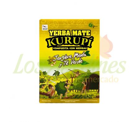 YERBA MATE JENJIBRE MENTA Y TE VERDE KURUPI 500G